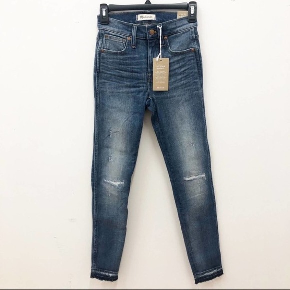 MADEWELL 9” Skinny Rip & Repair Blue Jeans Size 23 NEW - Picture 2 of 13